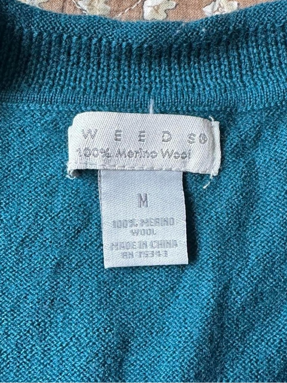 Weeds teal/turquoise merino wool button-up cardigan - Picture 4 of 6